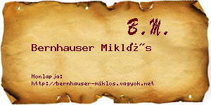 Bernhauser Miklós névjegykártya