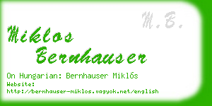 miklos bernhauser business card