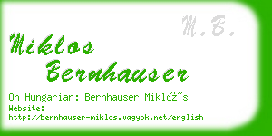 miklos bernhauser business card